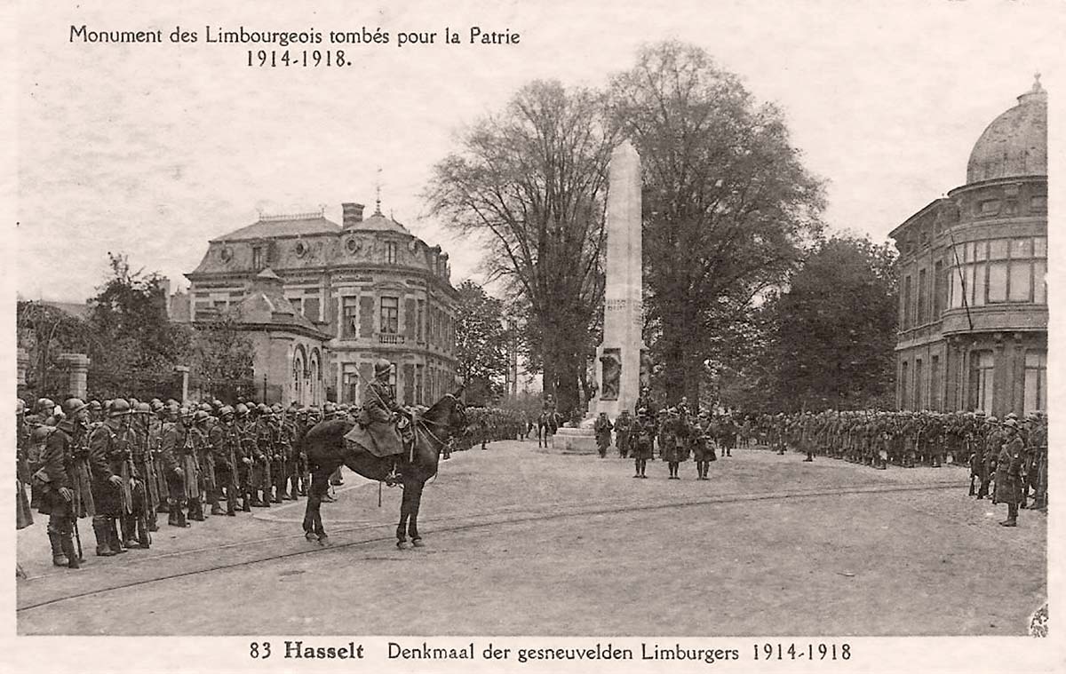Hasselt. War Monument to 1914-1918, Military Parade in 1940