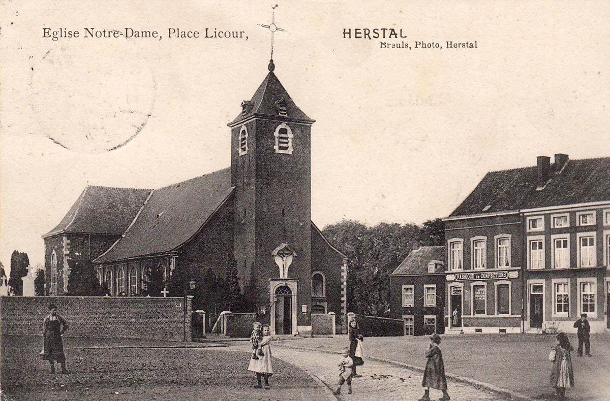 Herstal. Church of Our Lady on Licour Square