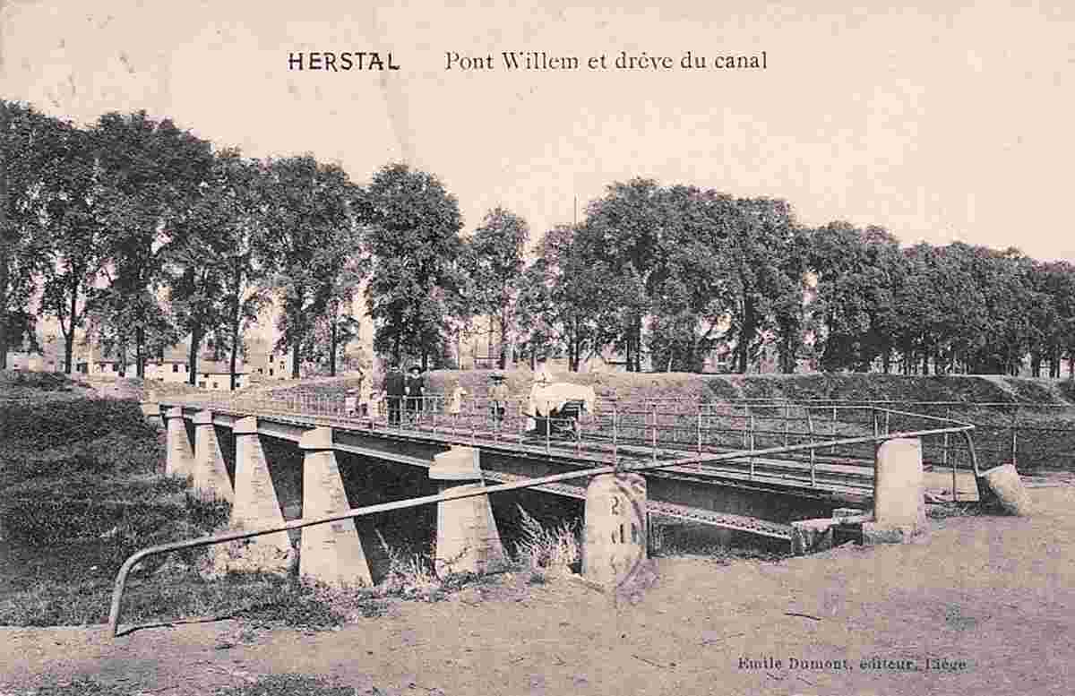 Herstal. Willem Bridge across canal, 1913