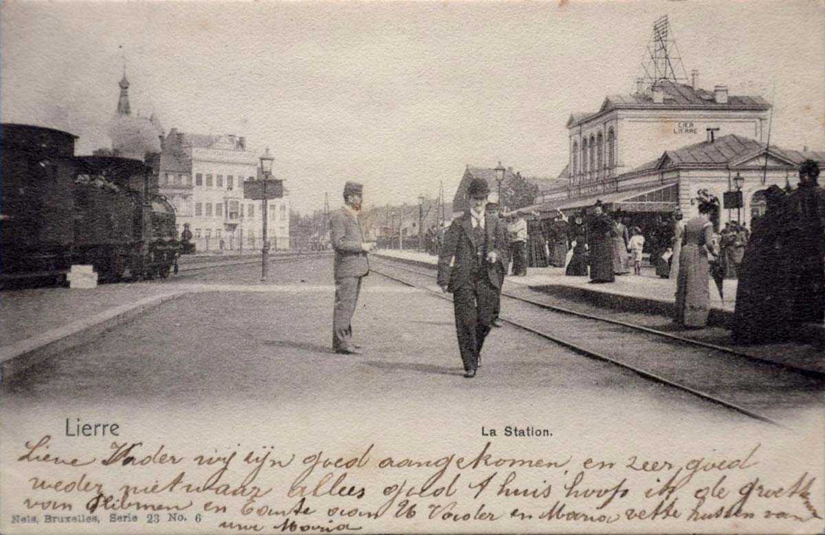Lier (Lierre). Railway Station, platform, 1902