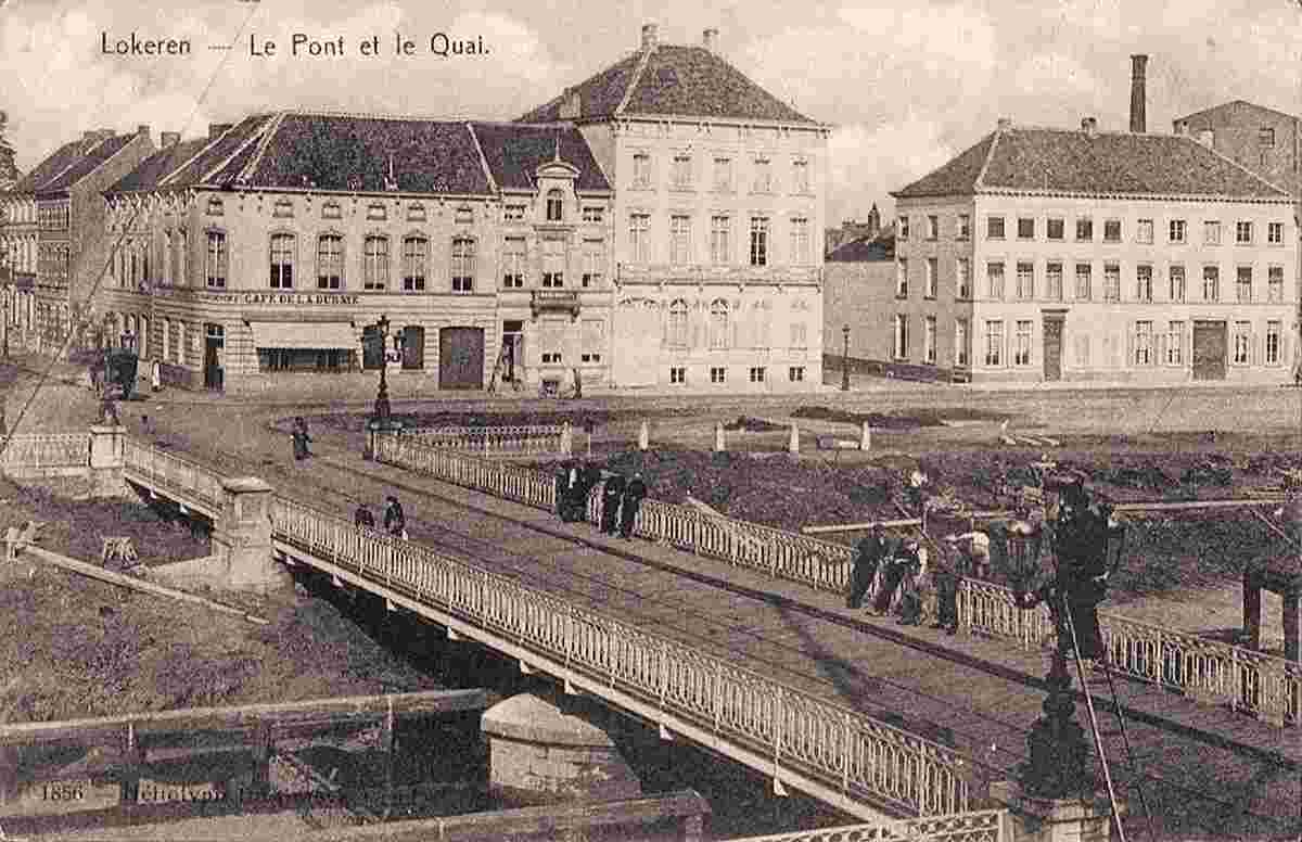 Lokeren. Bridge and the Quay, café de la Durme, 1909