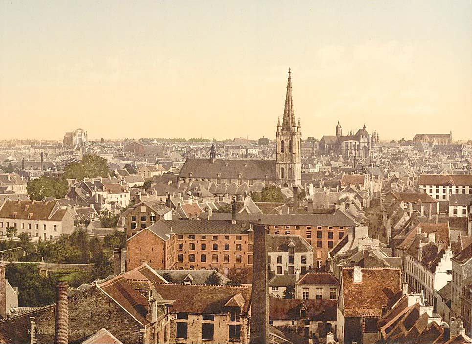 Louvain (Leuven). Panorama de la ville, 1890