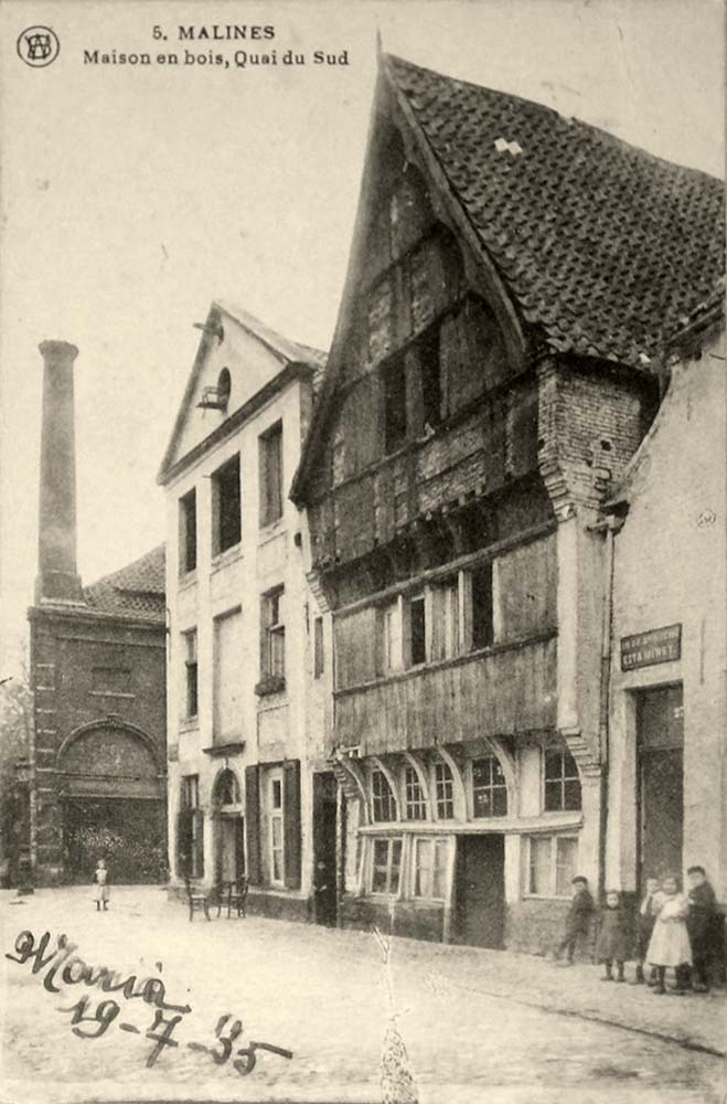 Malines (Mechelen, Mecheln). Maison en bois à Quai du Sud, 1935