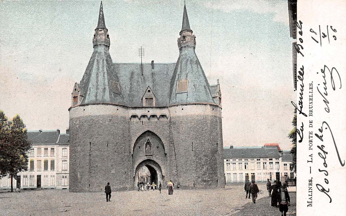 Malines (Mechelen, Mecheln). Vieille Porte de Bruxelles, 1906