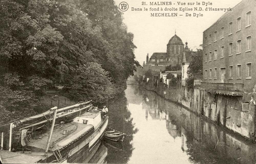 Malines (Mechelen, Mecheln). Vue sur la Dyle, 1927
