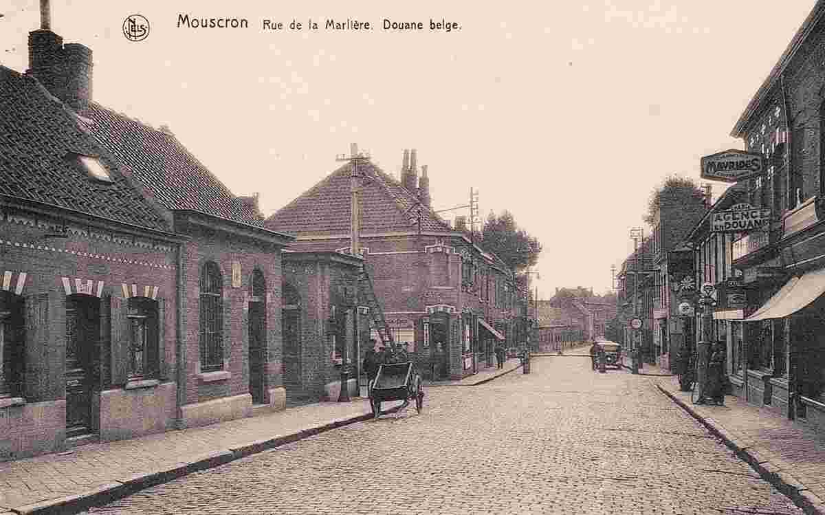 Mouscron. Marliere street, Belgian Customs