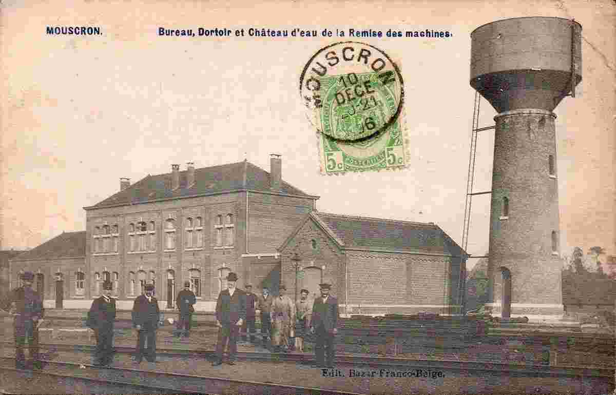 Mouscron. Office, Dormitory and Water Tower of the Machinery Shed, 1906