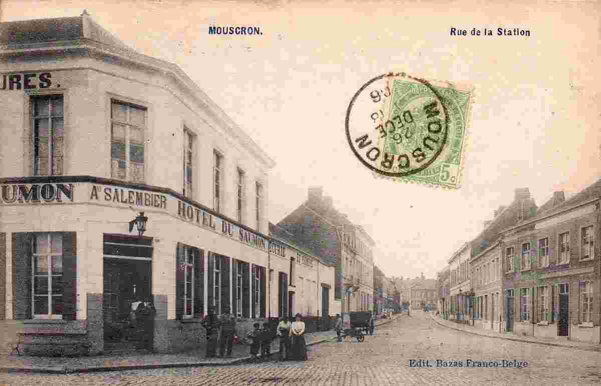 Mouscron. Station street, 1906