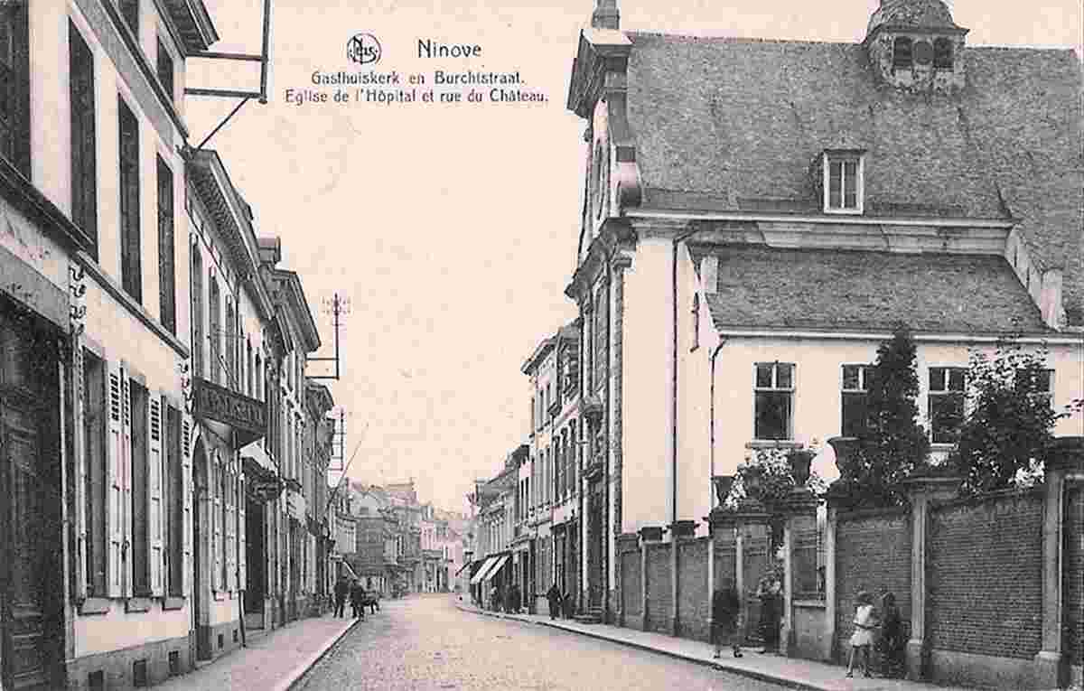 Ninove. Hospital Church and Castle street, 1939