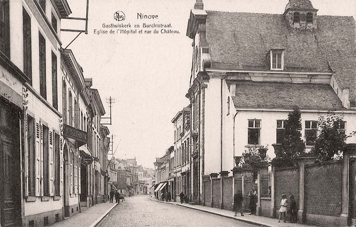 Ninove. Hospital Church and Castle street, 1939
