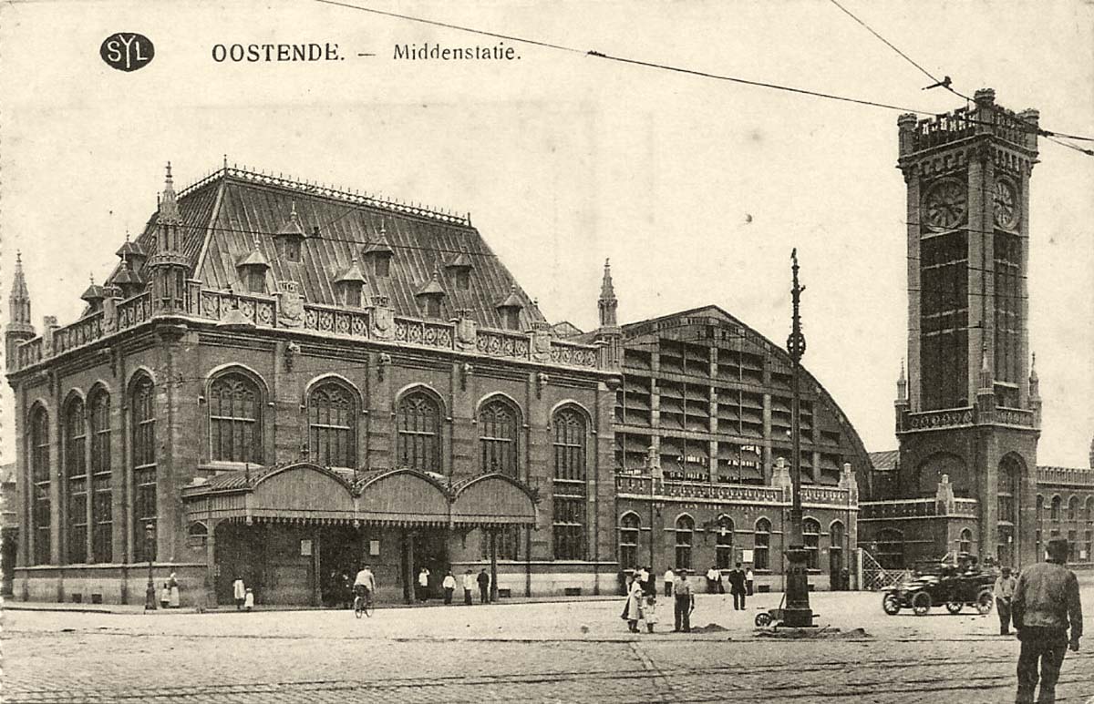 Ostend (Ostende, Oostende). La Gare - Middenstatie