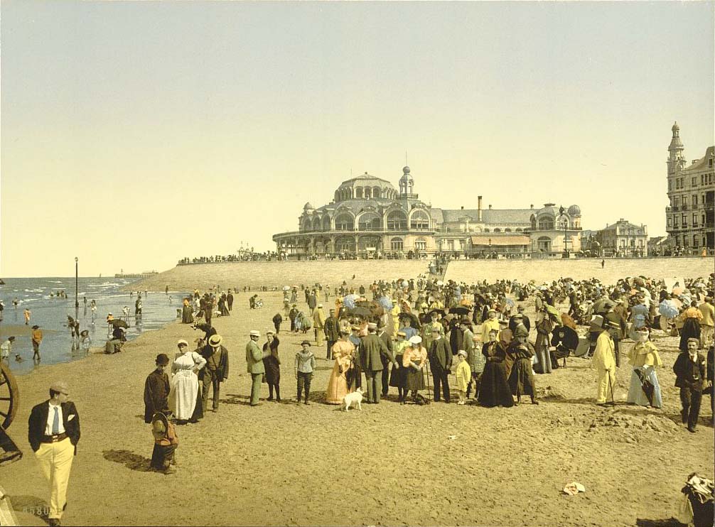Ostend (Ostende, Oostende). La plage du Kursaal, 1890