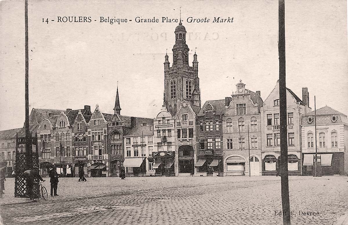 Roulers (Roeselare). Main Market Square, 1925