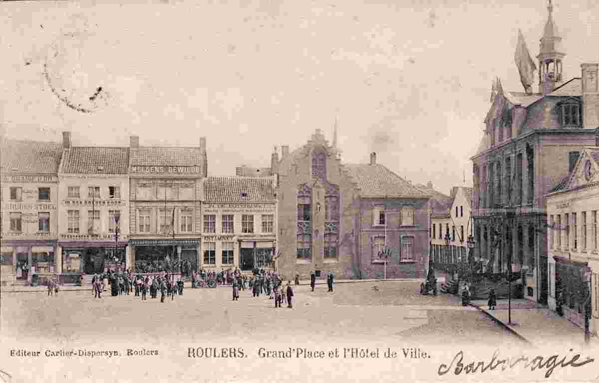 Roulers. Main Market Square and Town Hall, 1913