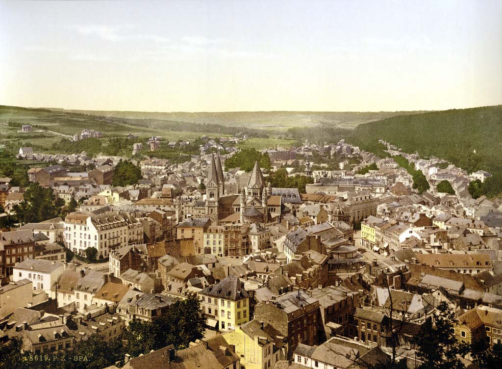Spa. Panorama de la ville depuis le Pavillon Bellevue, 1890
