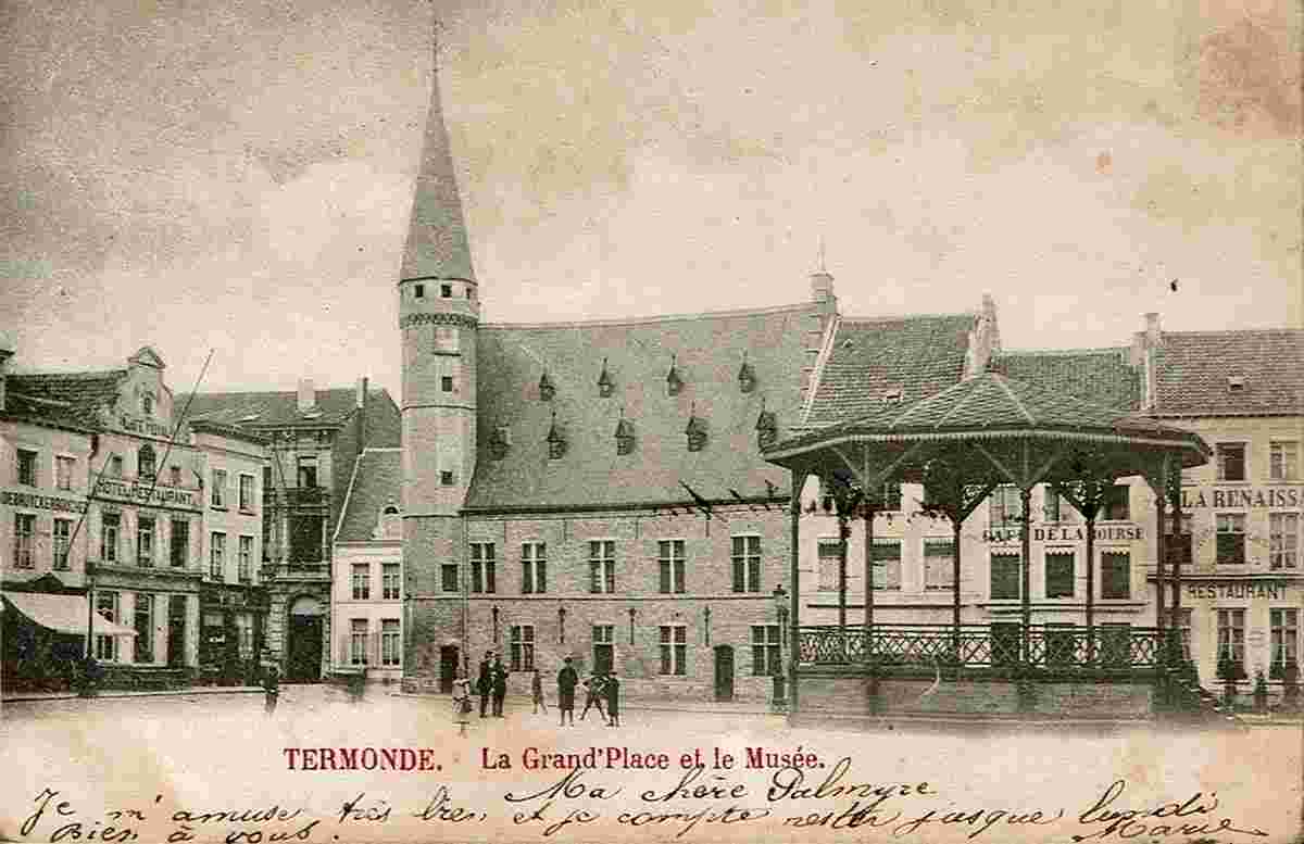 Termonde. Main Square, Kiosk and Museum