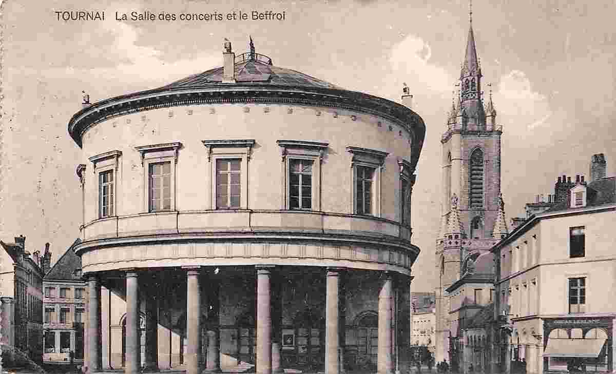 Tournai. Concert Hall and the Belfry, 1923