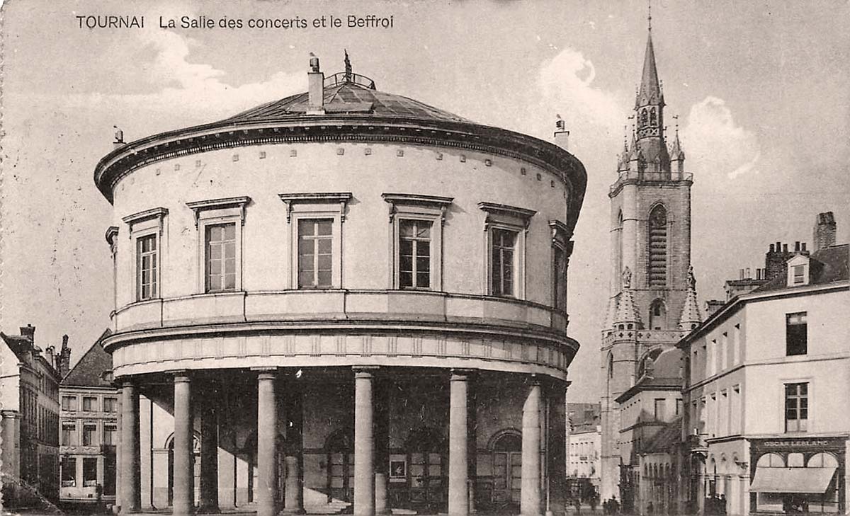 Tournai. Concert Hall and the Belfry, 1923
