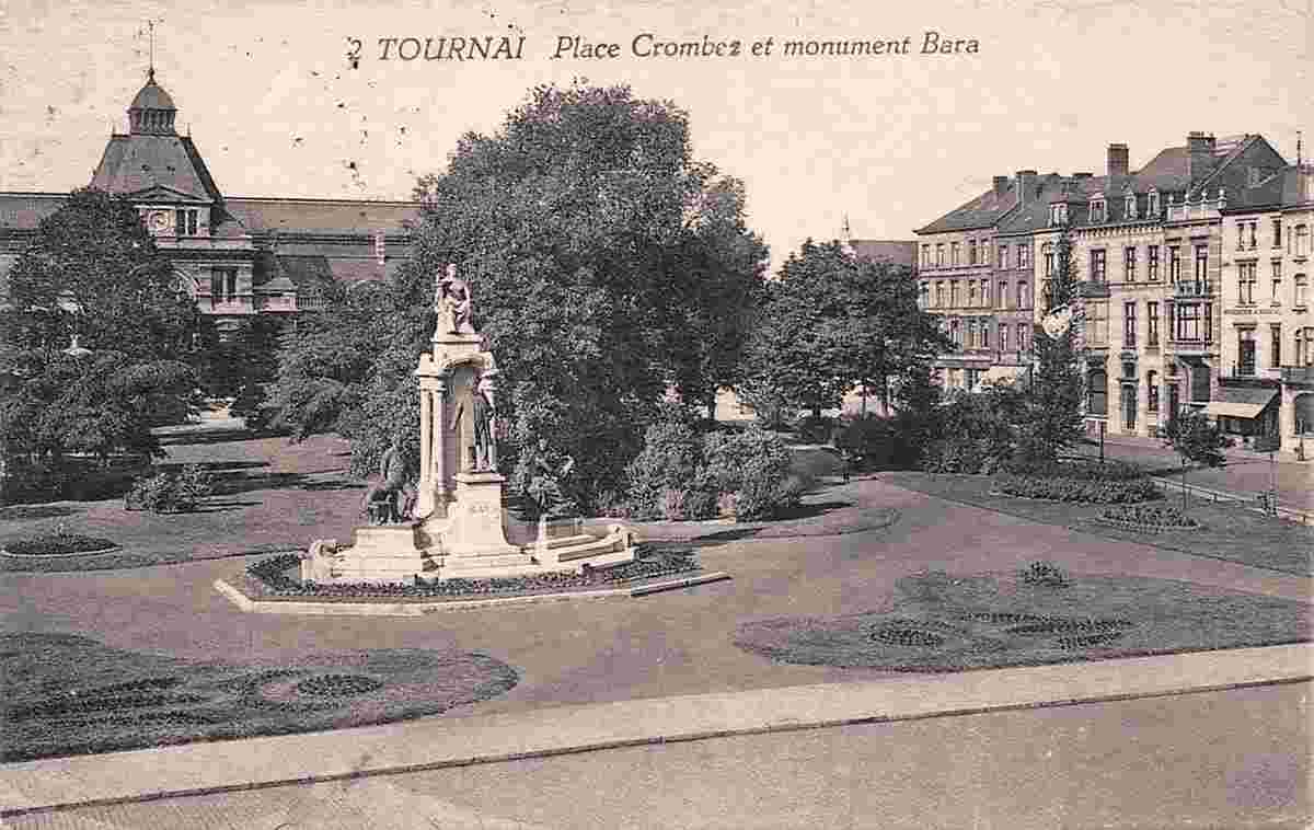 Tournai. Crombez Square and Bara Monument, 1924