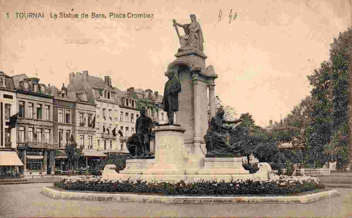 Tournai. Crombez Square and Bara Monument