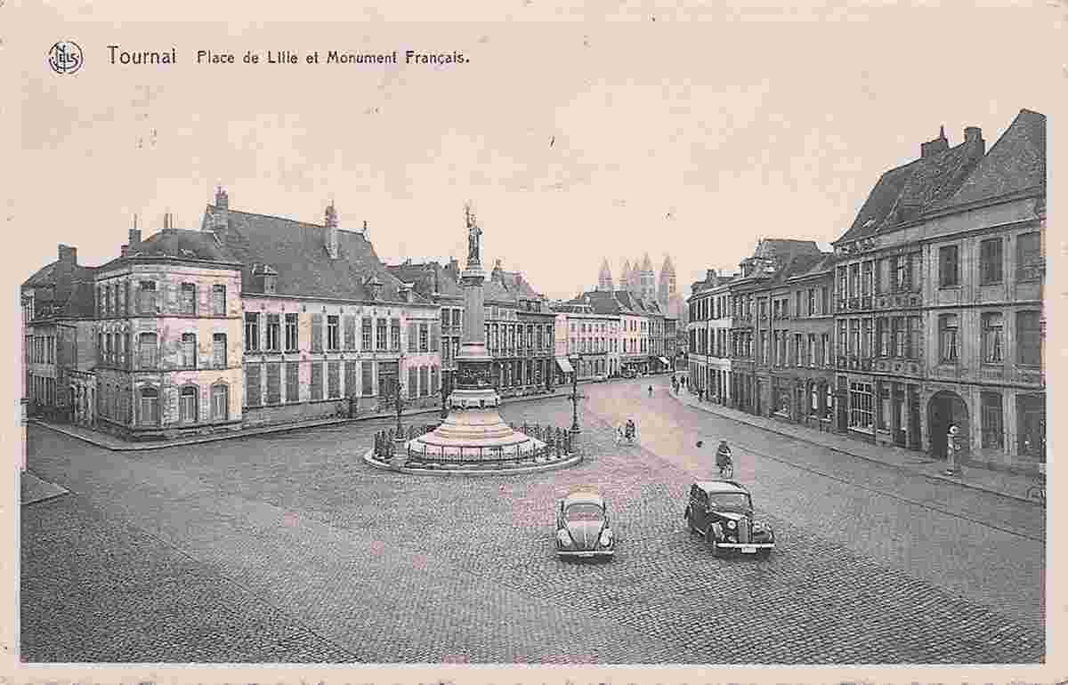 Tournai. Lille Place and Monument of French