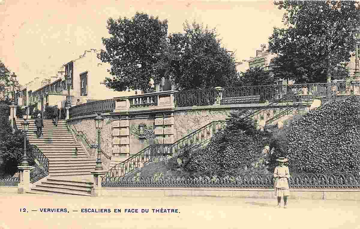 Verviers. Stairs in front of the Theater