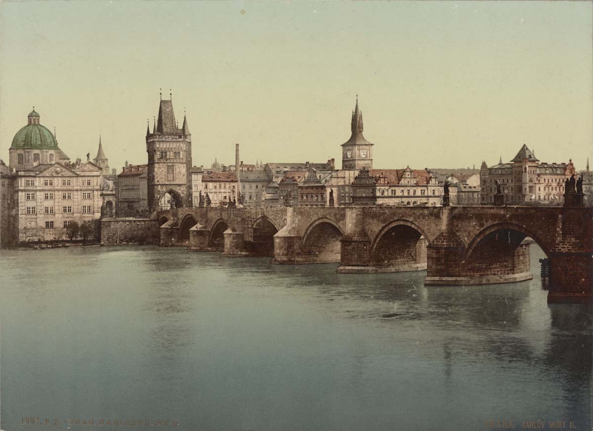 Prague. Charles Bridge - Karlsbrücke, circa 1890