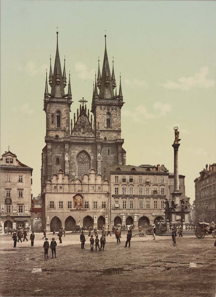 Prague. The Church of Our Lady before Tyn (Tynsky Chram), circa 1890