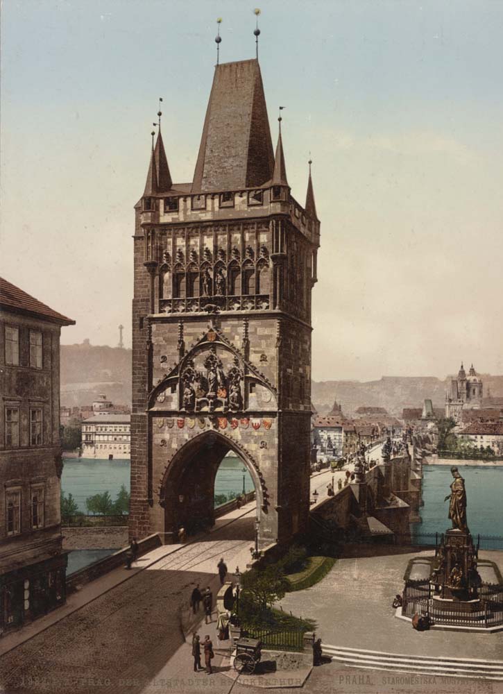 Prague. The Old Town Bridge Tower, circa 1890