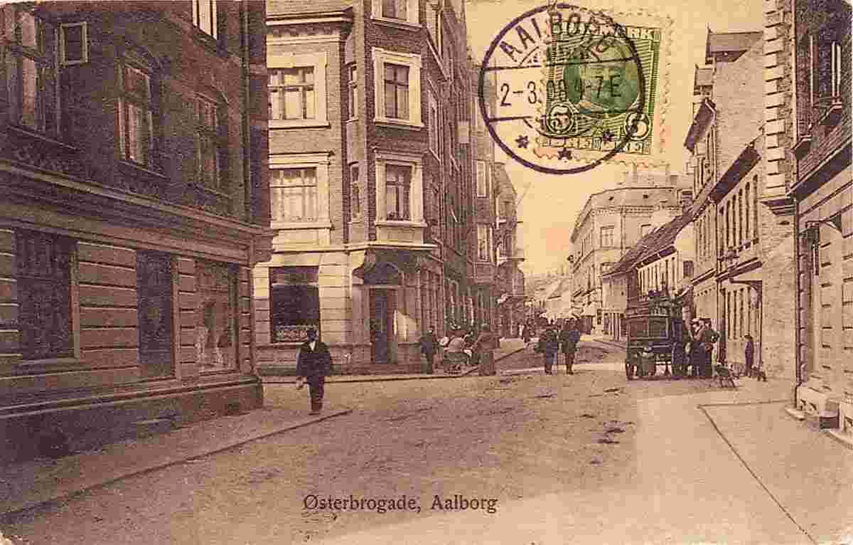 Aalborg. Østerbrogade - East bridge street, 1908
