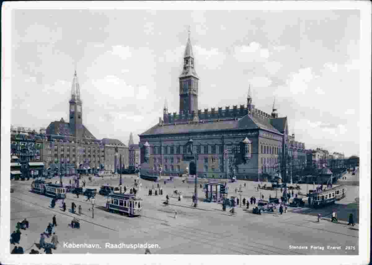 Copenhagen. Rådhuspladsen - Town Hall Square - Rathaus, 1937