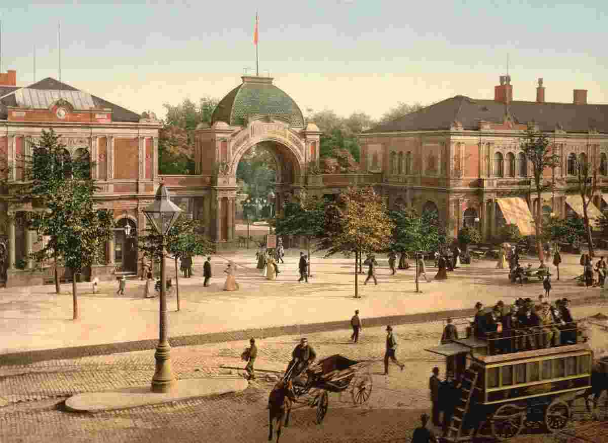 Copenhagen. The Tivoli park entrance, circa 1890
