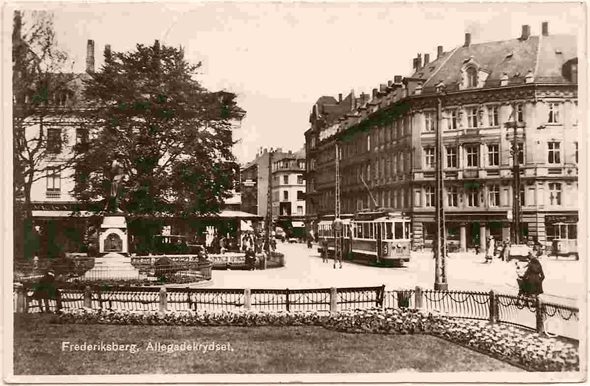 Frederiksberg. Allegade Krydset - Crossing Allen street, 1934