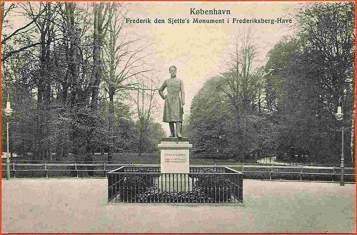 Frederiksberg. Frederick VI Monument in City Garden
