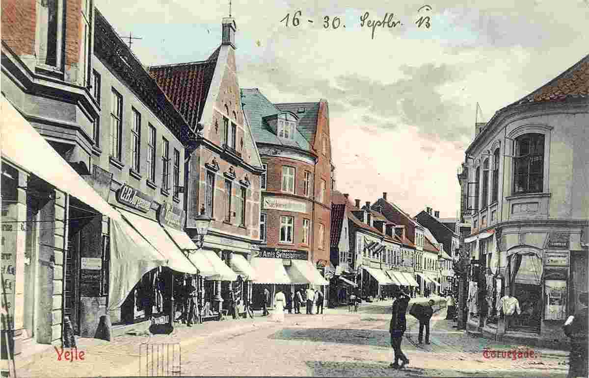 Vejle. Torvegade - Torve street, 1913