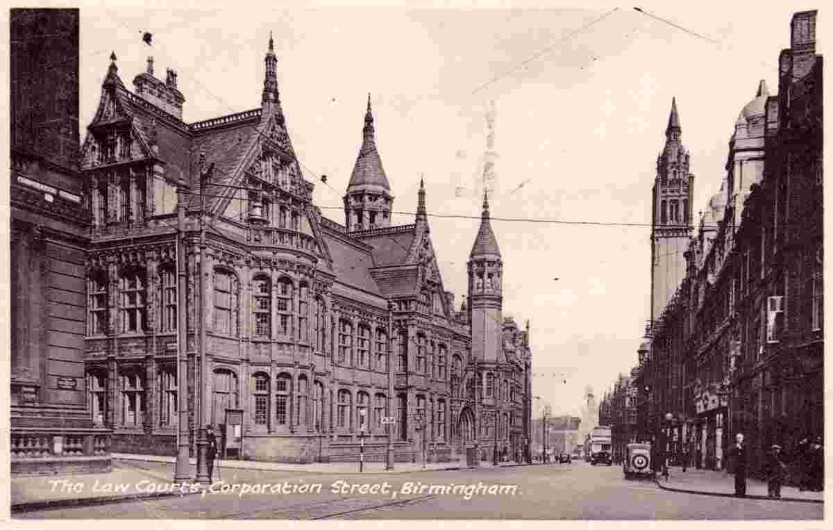 Birmingham. Law Courts on Corporation Street, 1951