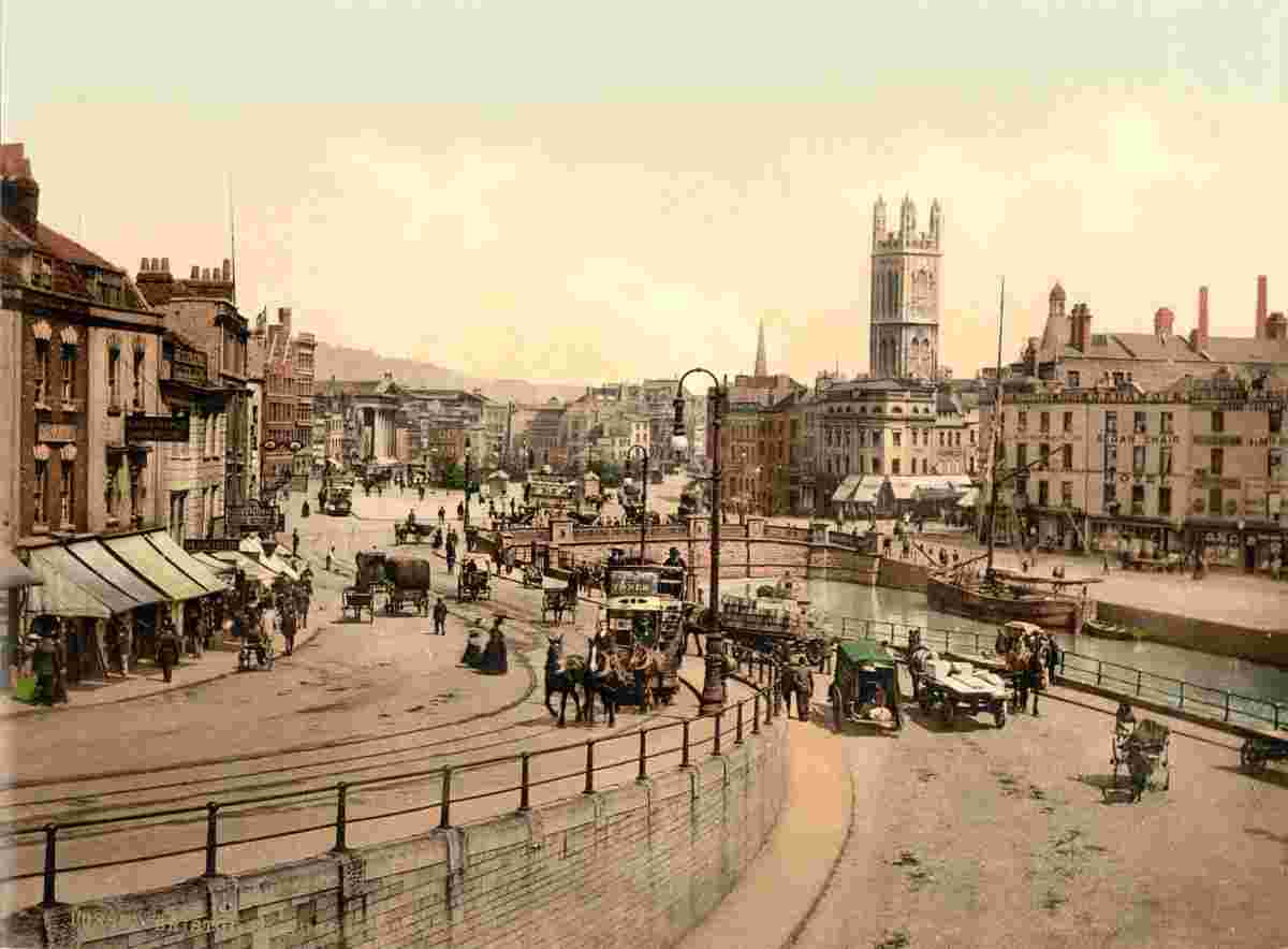 Bristol. St Augustine's Bridge, circa 1890