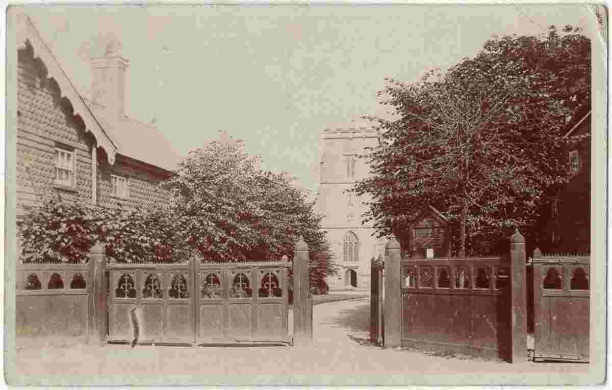 Crawley. St John Baptist Church Exterior, 1906