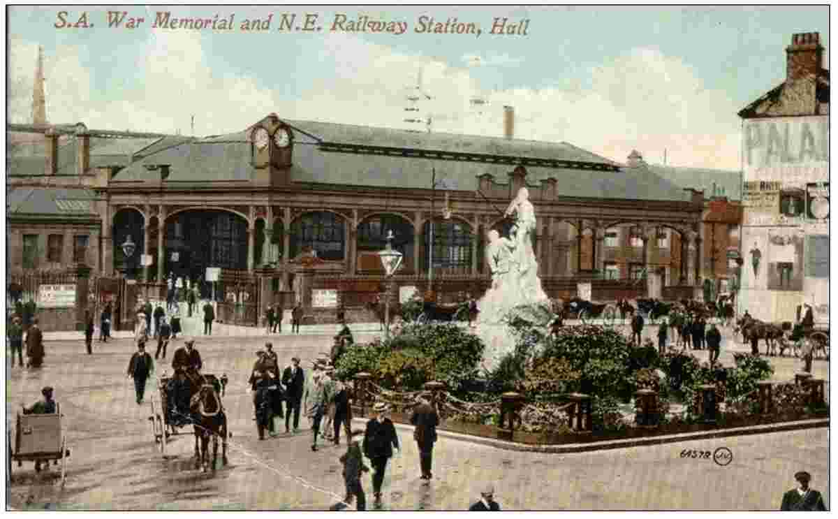 Kingston upon Hull. S. A. War Memorial and N. E. Railway Station, 1911