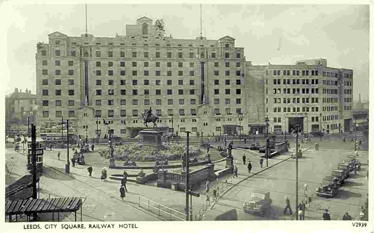 Leeds. City Square and Railway Hotel, 1951