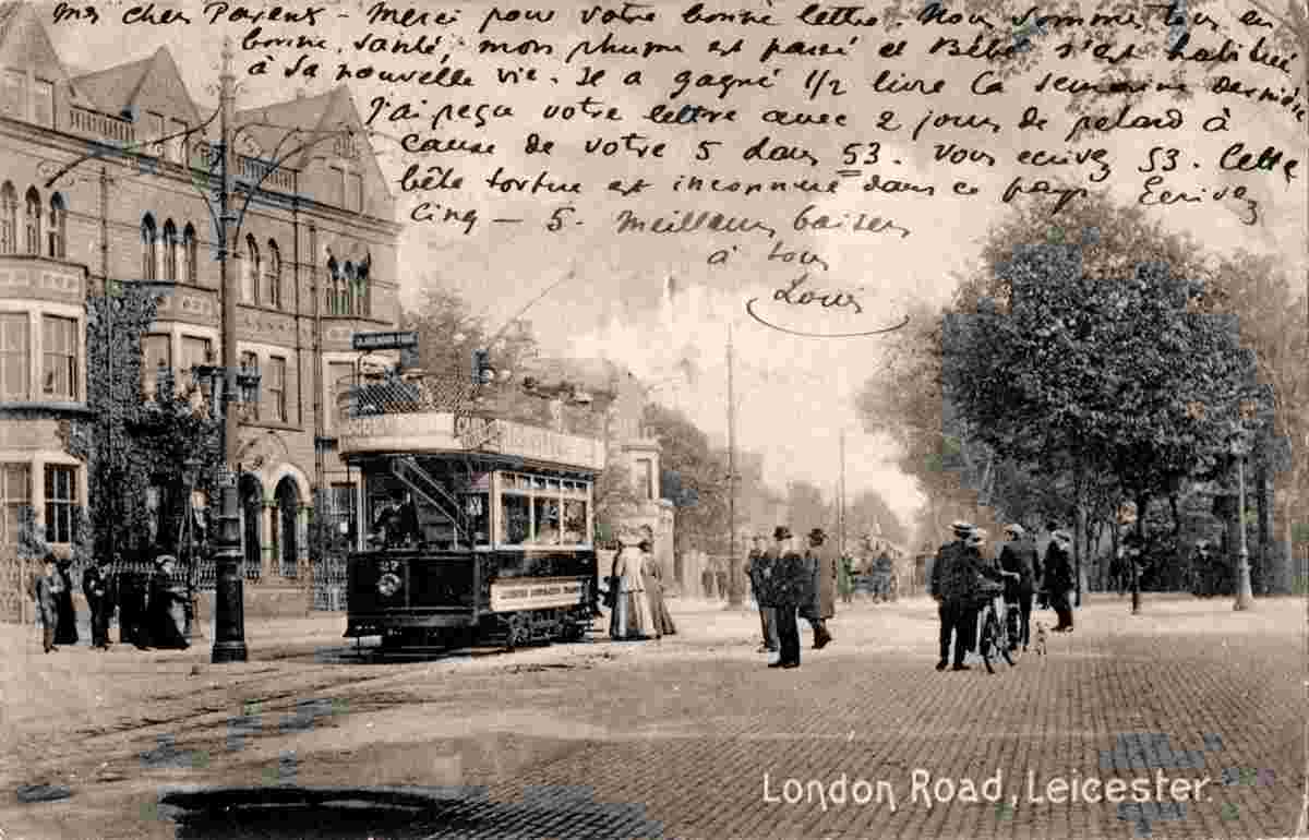 Leicester. London Road, tramway stopping