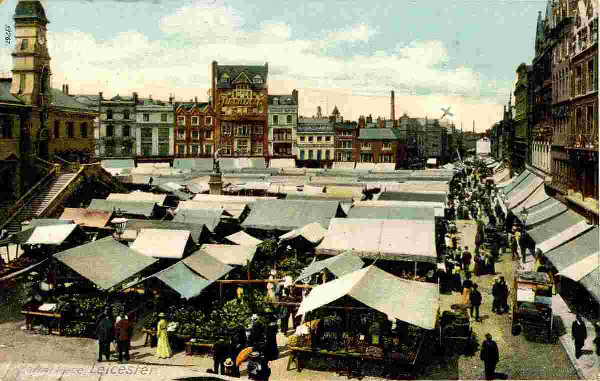 Leicester. Marketplace, 1905