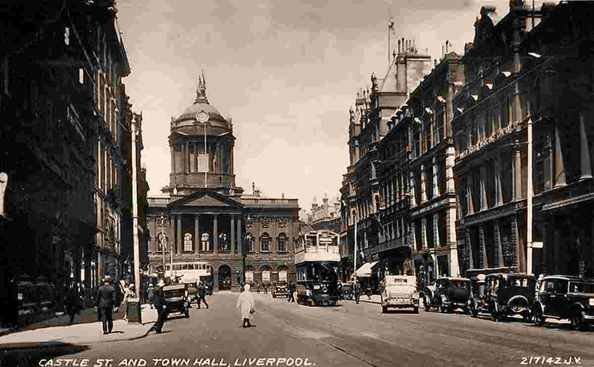 Liverpool. Castle Street and Town Hall, circa 1930