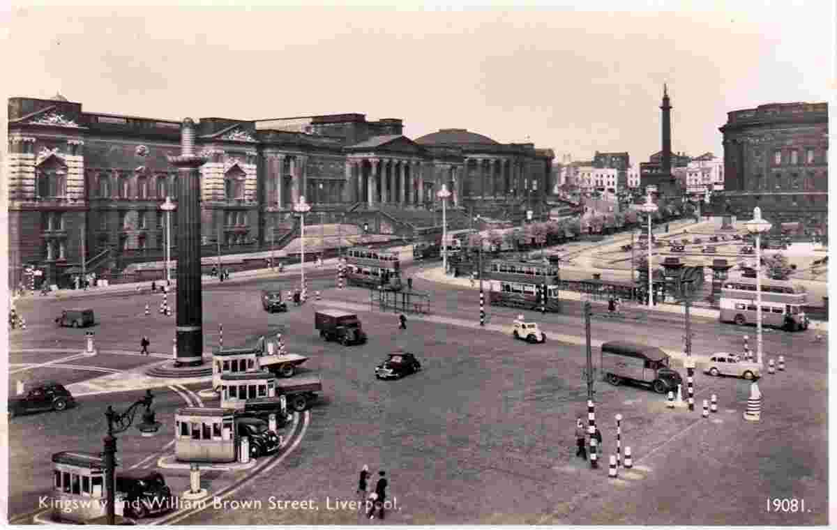Liverpool. Kingsway and William Brown Street, 1930s