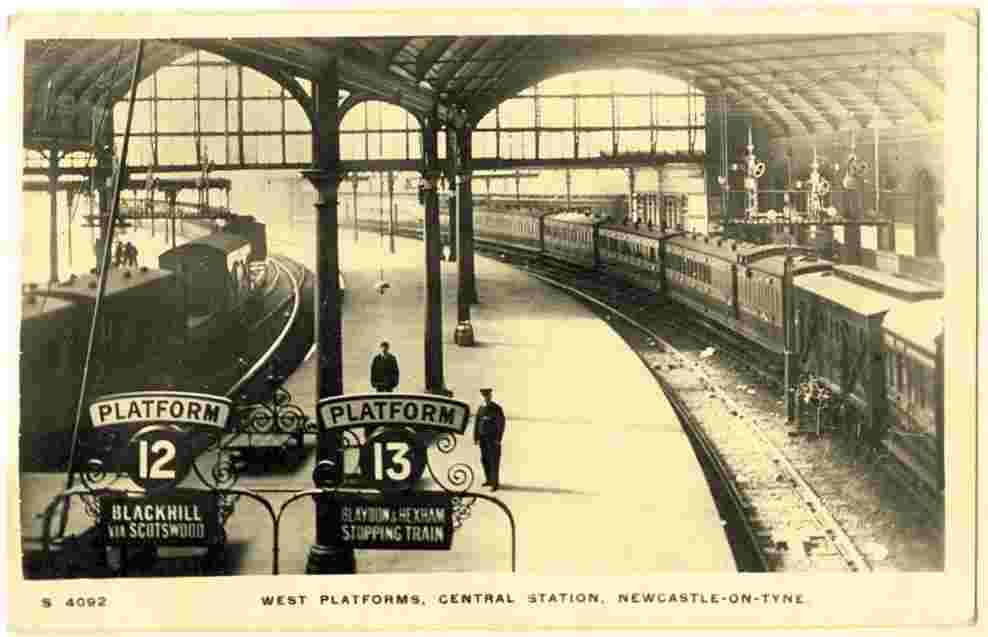 Newcastle upon Tyne. West Platform of Central Station