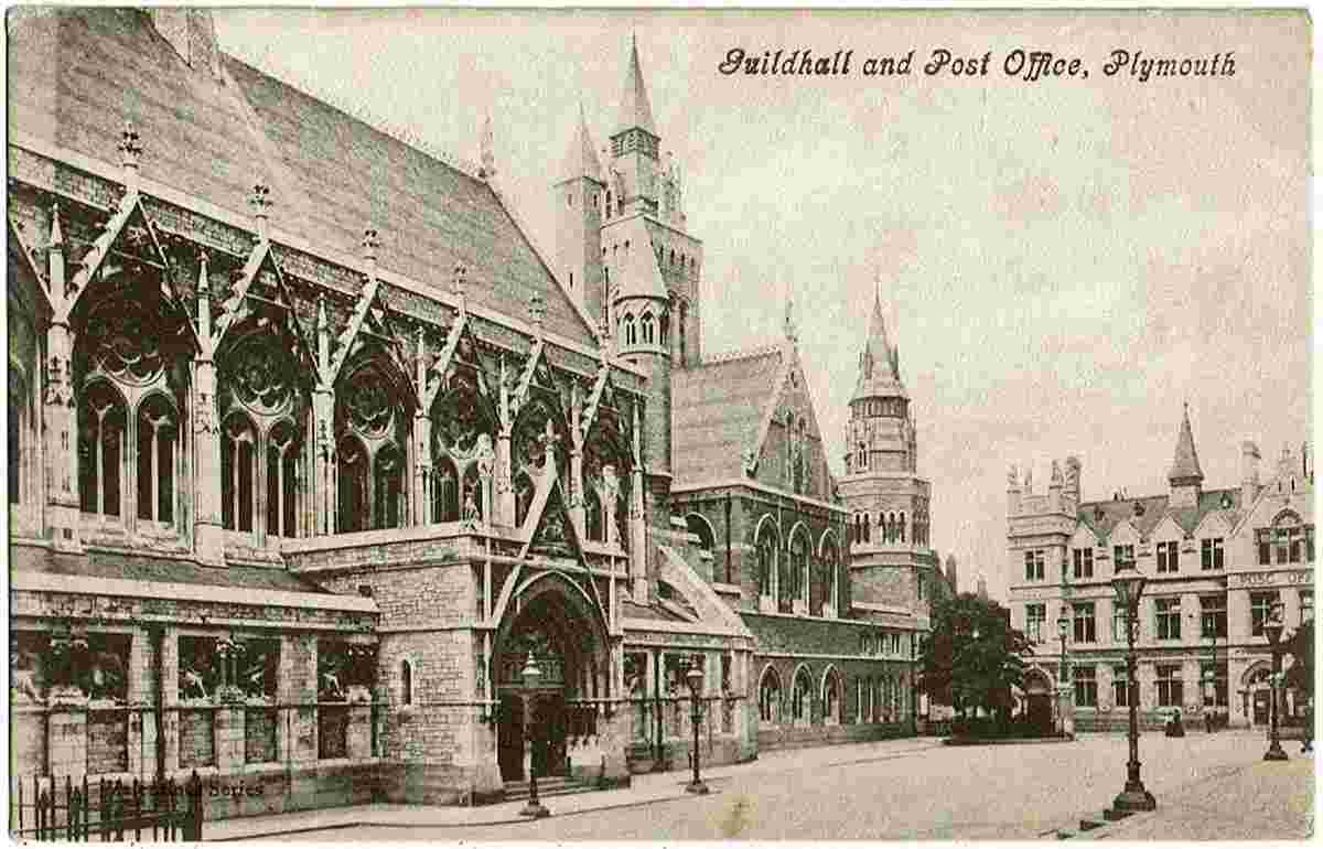 Plymouth. Guildhall and Post Office