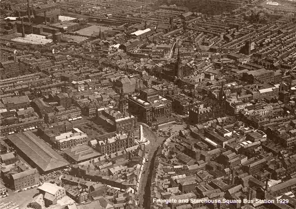 Preston. Fishergate and Starchouse Square, Bus Station, Aerial View