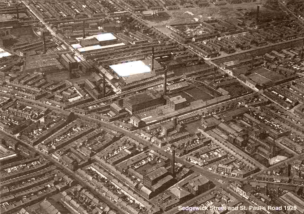 Preston. Sedgwick Street and St Pauls Road, Aerial View