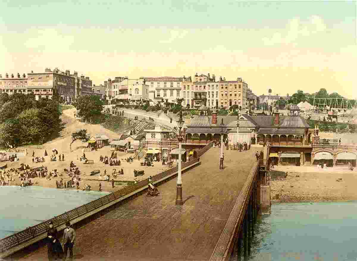 Southend-on-Sea. Panorama of town from pier, 1890