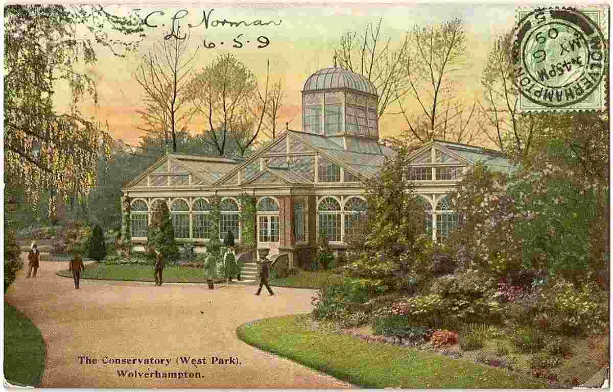Wolverhampton. Conservatory, West Park, 1909